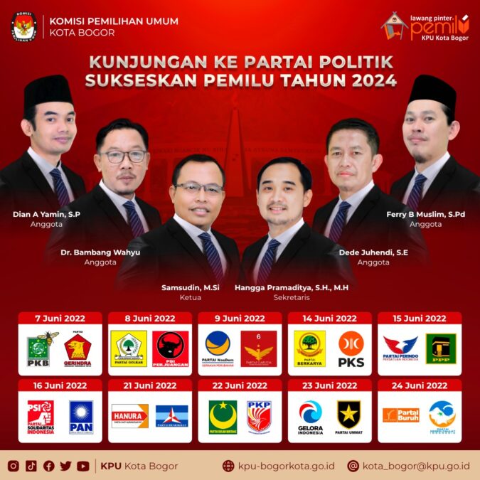 KPU Kota Bogor Kunjungi 20 Kantor Parpol