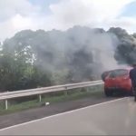 Sedan Merah Di Lalap si Jago Merah di toll Jagorawi
