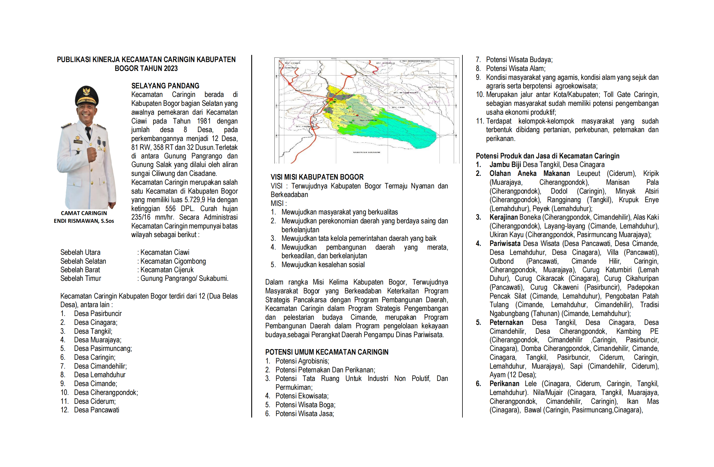 PUBLIKASI KINERJA KECAMATAN CARINGIN KABUPATEN BOGOR TAHUN 2023