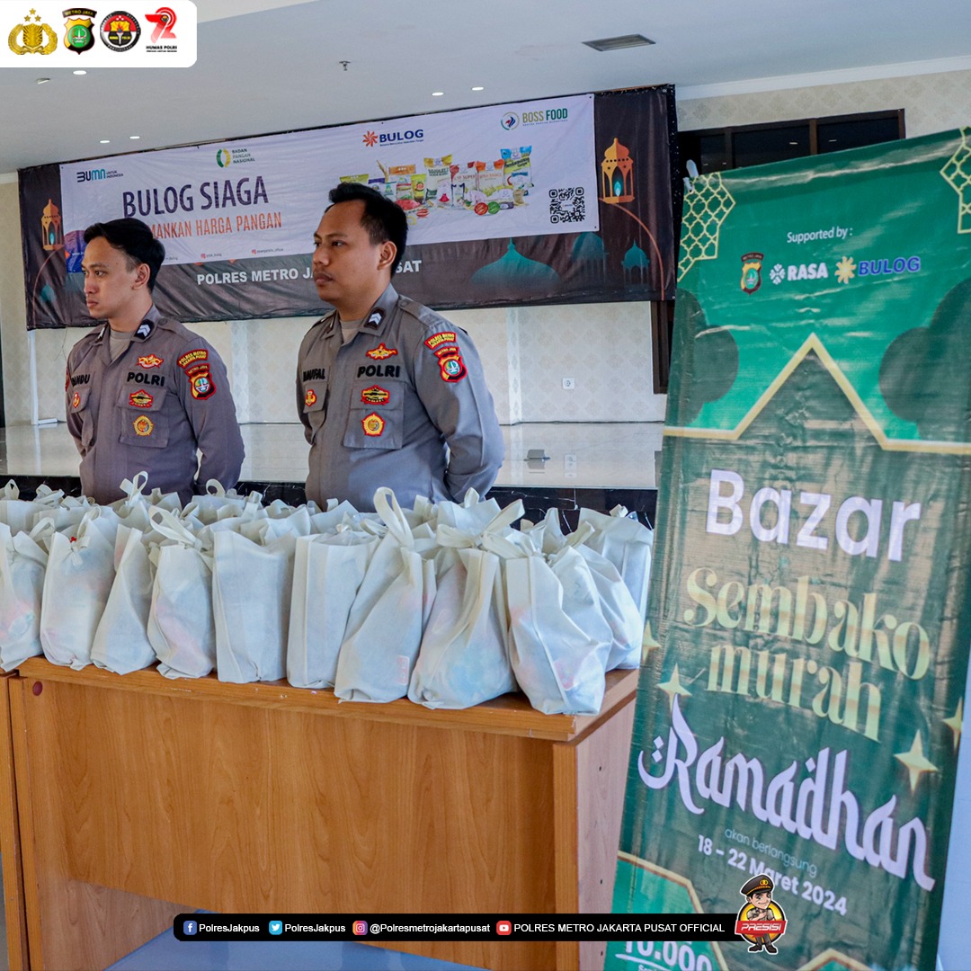 Polres Metro Jakarta Pusat Gelar “Bazar Sembako Murah Ramadhan”