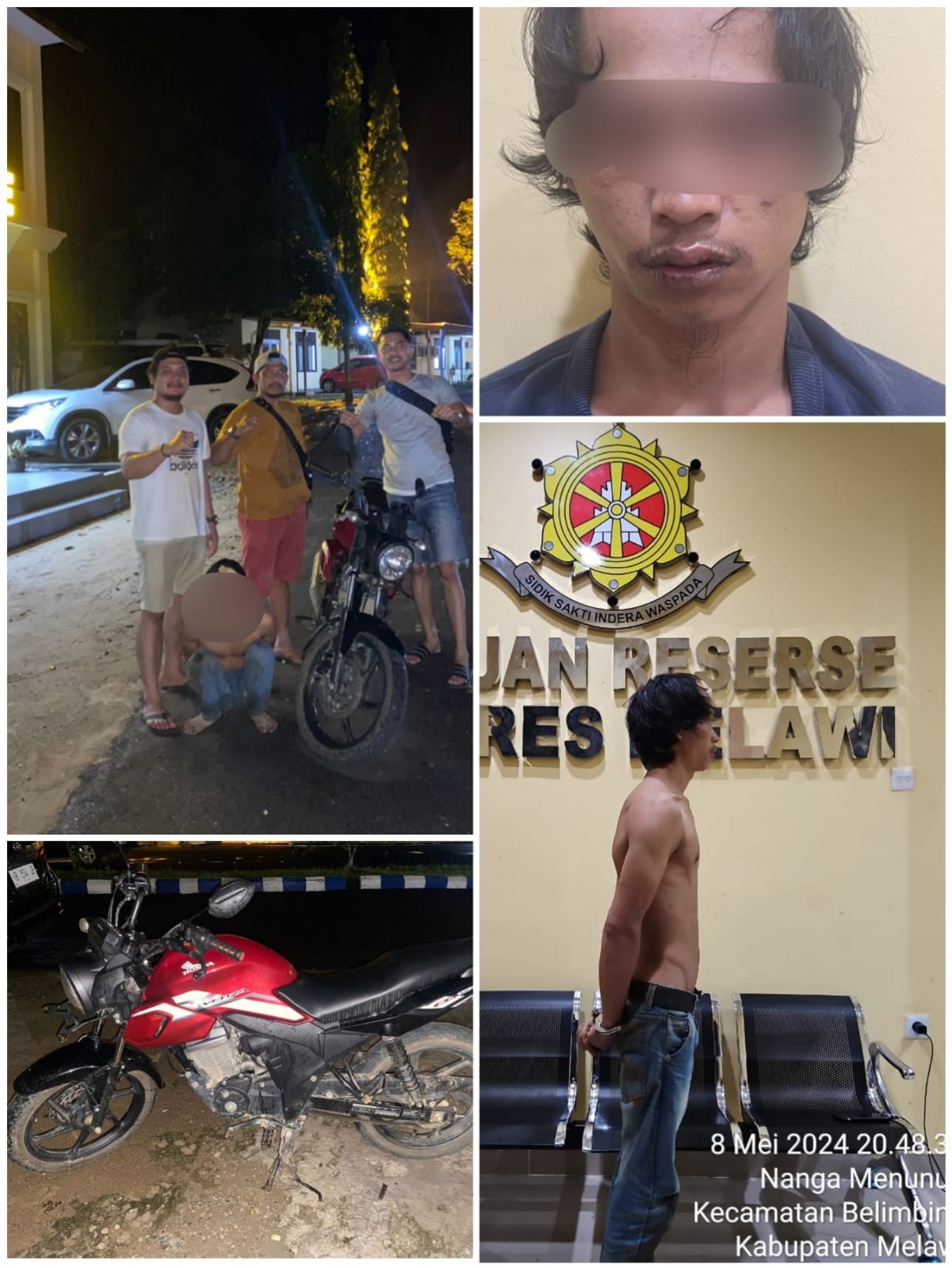 Reserse Kriminal Polres Melawi Berhasil Menangkap Pelaku Pencurian Sepeda Motor