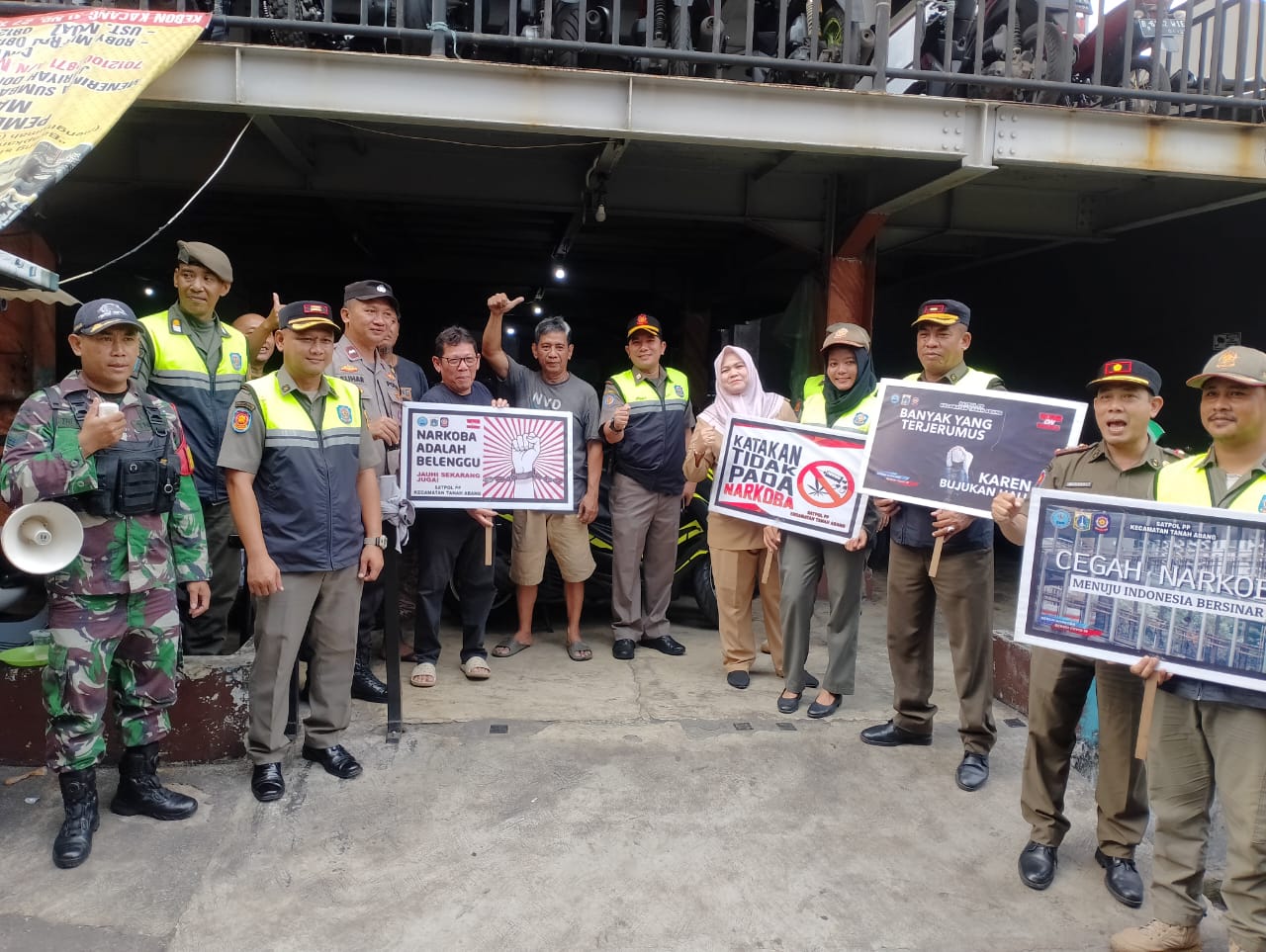 Polsek Metro Tanah Abang Bersama Tiga Pilar Gencarkan Himbauan Bahaya Narkoba