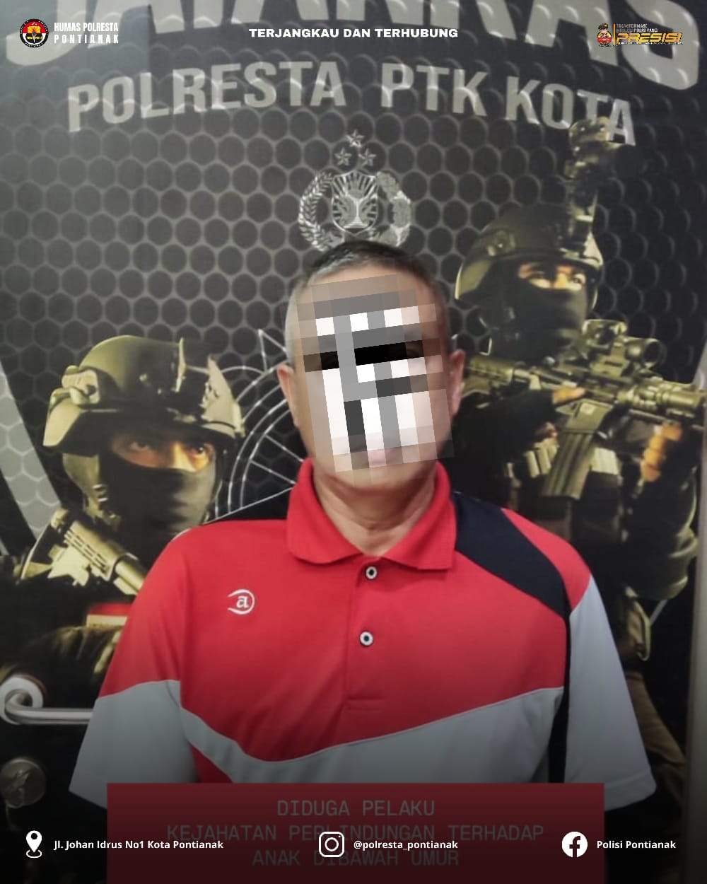 Sat Reskrim Polresta Pontianak Berhasil Amankan Tersangka Pencabulan