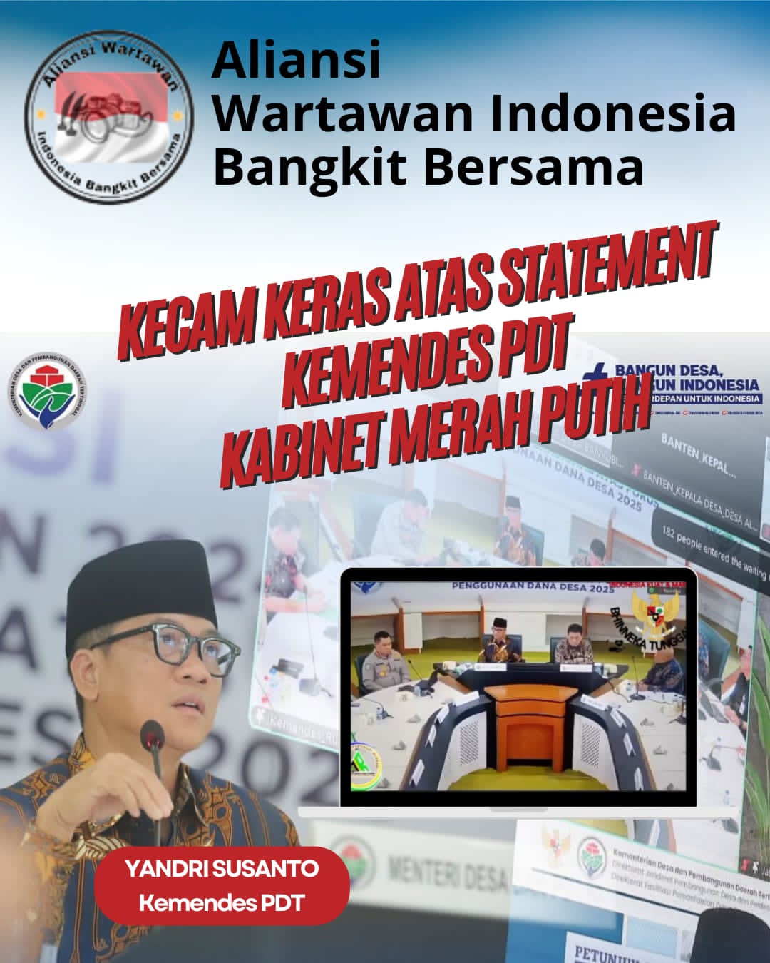 Ketum AWIBB Kecam Keras Video Viral Menteri PMD, “Wartawan Bodrek dan LSM Abal-Abal”