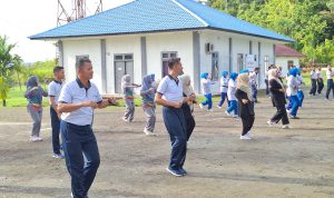 Lanal Simeulue Laksanakan Olahraga Bersama Dinas Kesehatan Kabupaten Simeulue