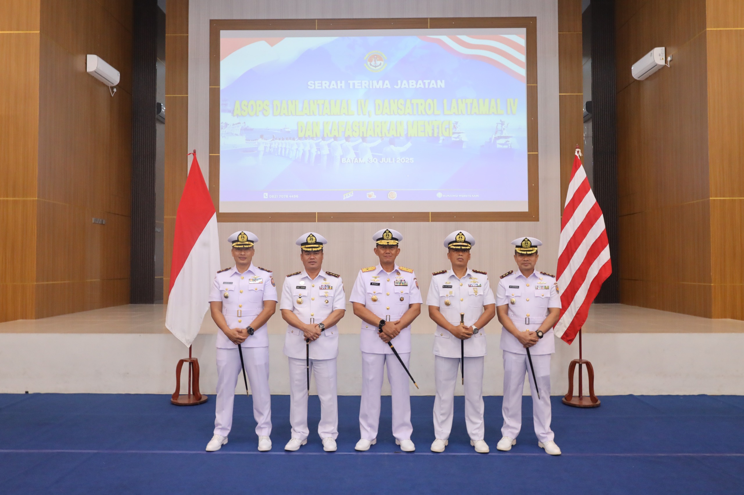 Danlanal Bintan Hadiri Sertijab Asops Danlantamal IV, Dansatrol Lantamal IV, dan Kafasharkan Mentigi