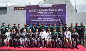 Bersinergi Dengan Bank Indonesia Provinsi Maluku, Danlantamal IX Ambon Ikuti Pelepasan Tim Ekspedisi Rupiah Berdaulaut 2025