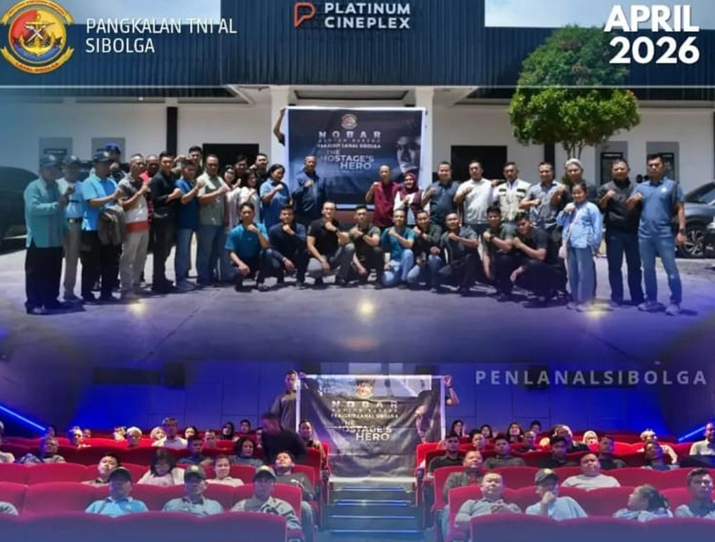 Tingkatkan Motivasi dan Jiwa Patriotisme, Lanal Sibolga Nobar Film The Hostage’s Hero